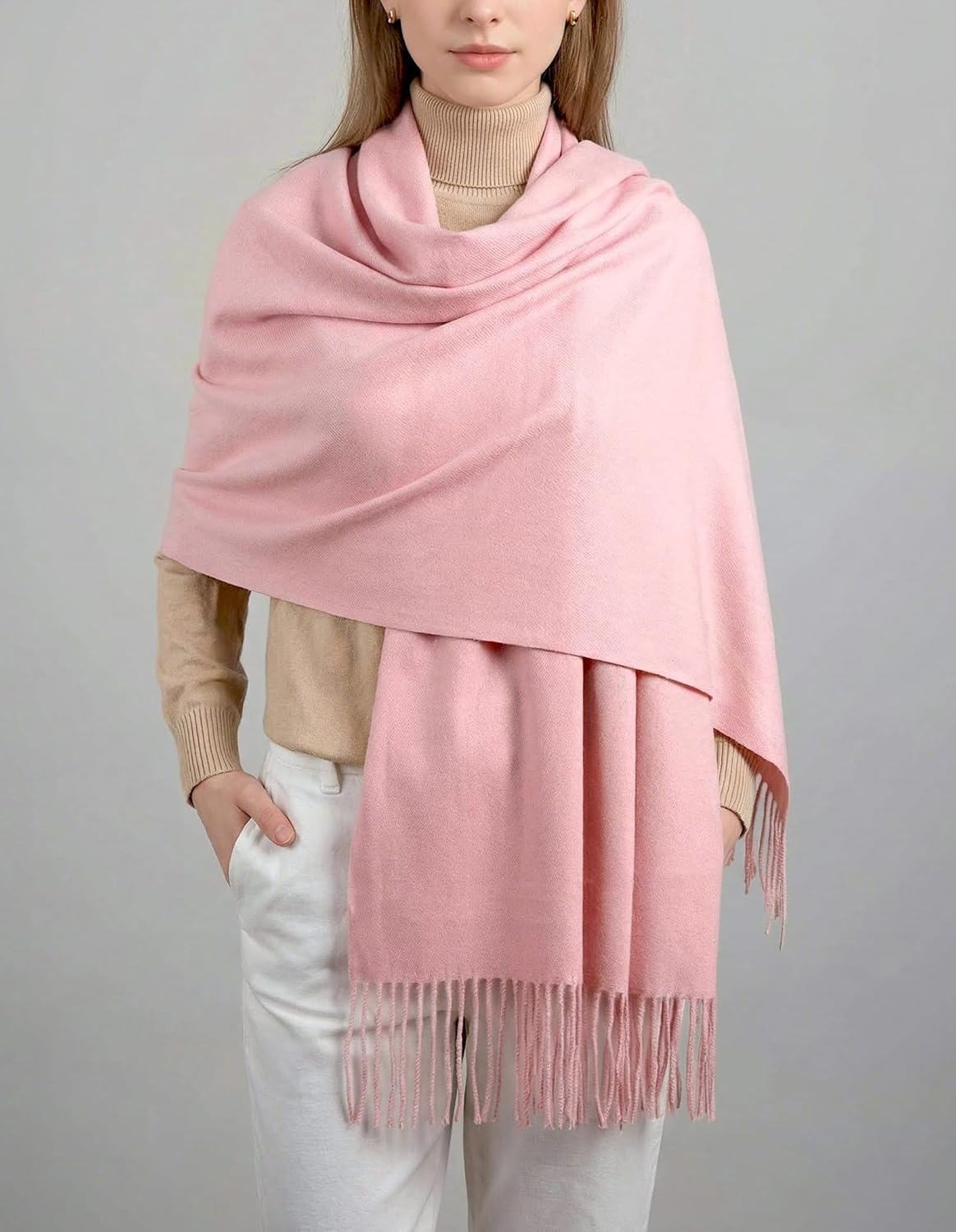 Achillea Warm Cashmere-Feel Winter Scarf for Women– Pashmina Shawl Wrap for Daily Wear, Travel & Cold Weather - Image 6