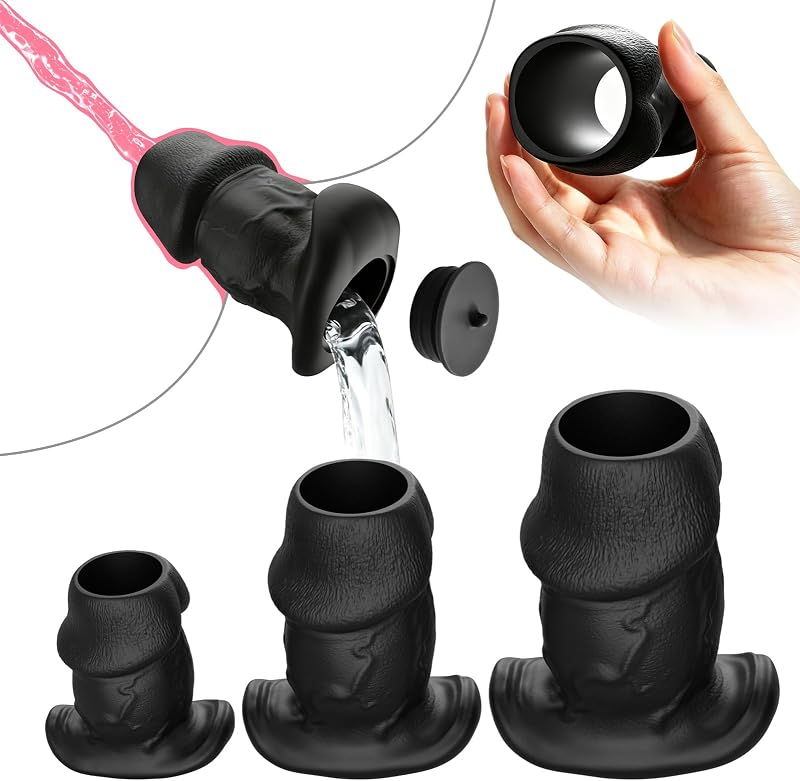 Hollow Butt Plug, Spilood Silicone Anal Trainer Expanding Stretcher Dilator, Anal Sex Toy with Open-Tunnel Structure, Peek Inside, Shower Play, Huge Anal Plug Anal Toys for Men Women Gay Couples (L)