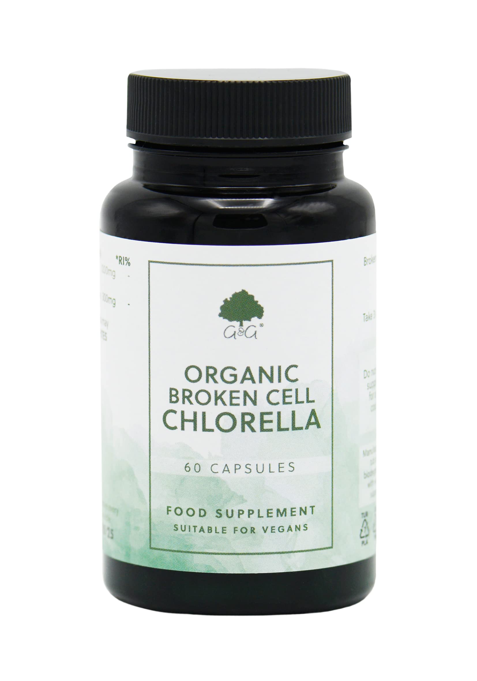 Organic Broken Cell Chlorella 1200mg - 60 Vegan Capsules - G&G Vitamins