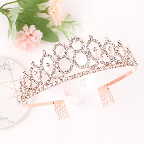 Miniatura 25 de CIEHER Juego de corona de cumpleaños 50 + banda de 50 y fabulosa banda + pin de perlas, tiara, regalos de 50, decoraciones para mujeres amigas