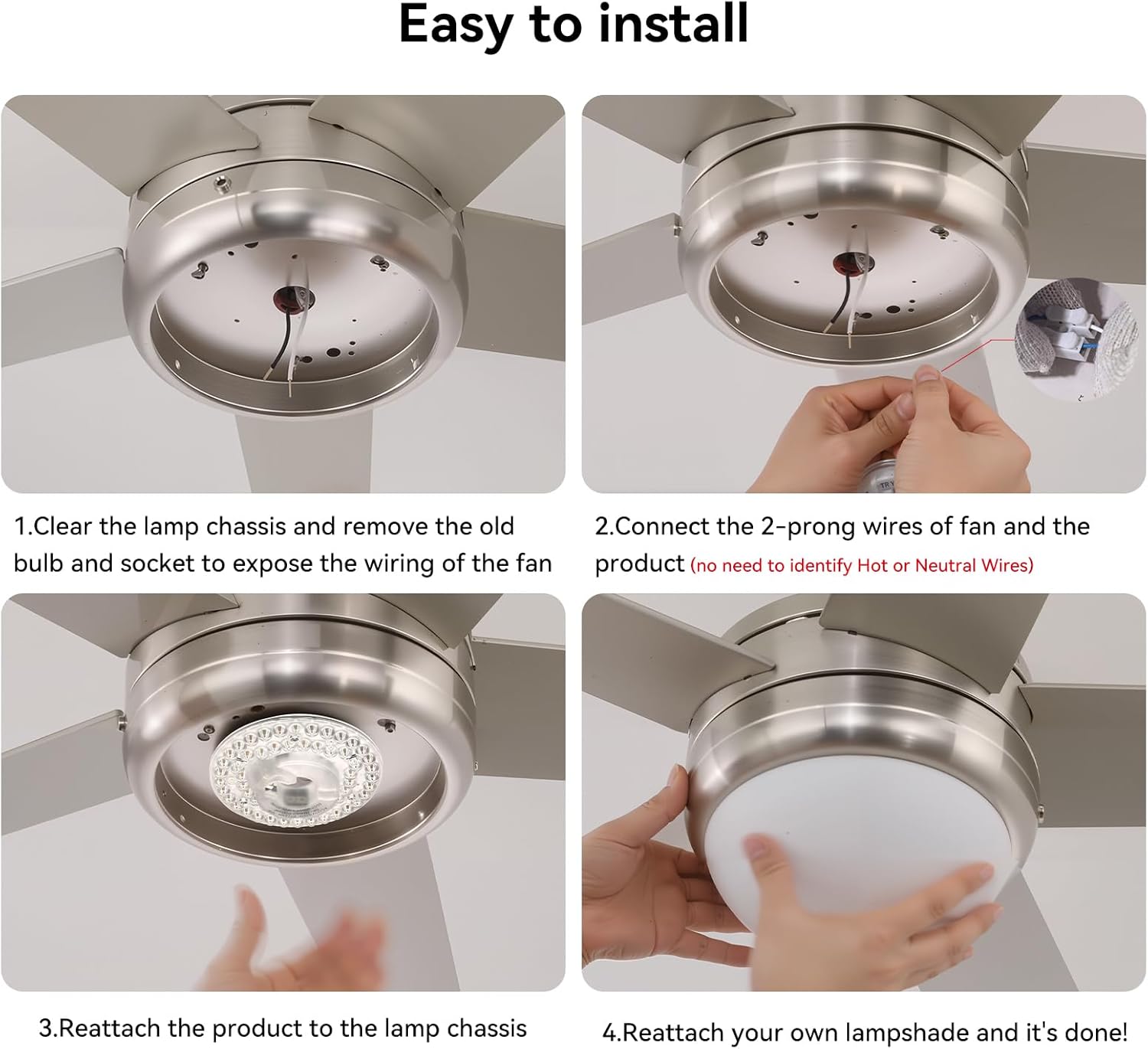 4.92" Ceiling Fan LED Light Board Replacement Upgrade Retrofit Kit Bright Dimmable 120V 18W 3CCT 3000K 4000K 6000K Daylight 1500LM PCB, Magnetic Easy Install in 5min (cover or shade NOT included)