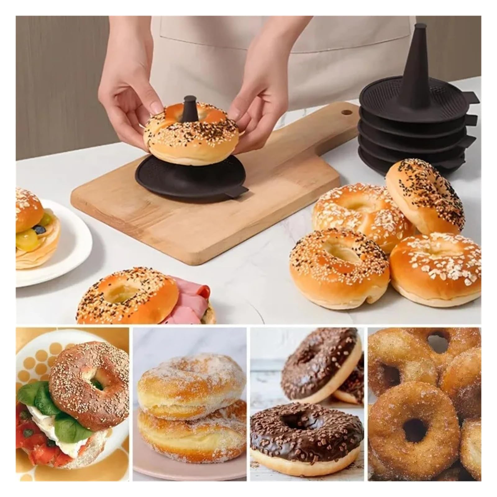 2/4/6 pièces Moules À Gâteaux Pain Donut Outil Moule À Donuts for La Cuisson De Donuts Moule En Silicone Moules À Pâtisserie for Bagel et Moules À Gâteaux De Donuts(20pcs)