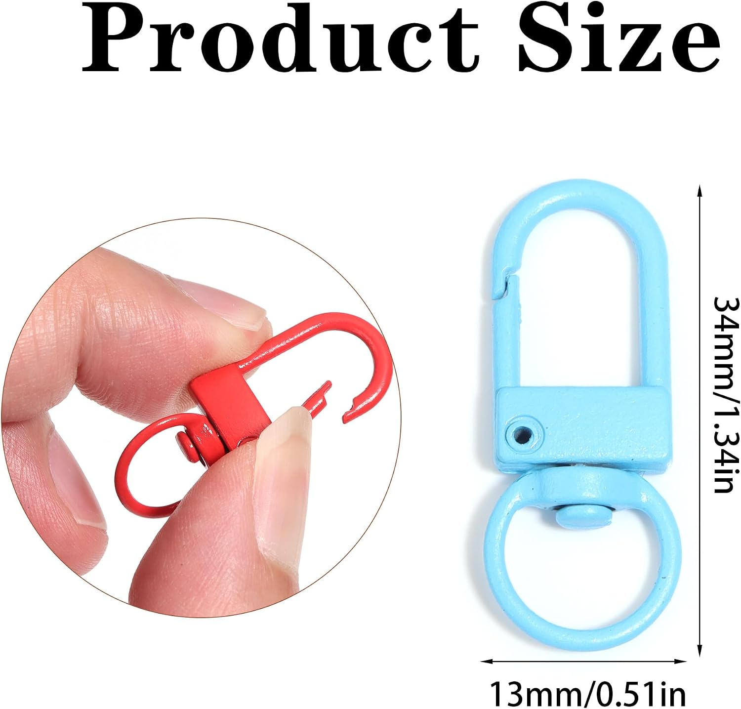 Forise 30Pcs Keychain Clip Swivel Keychain Clasps,Swivel Hooks for Bags image 2