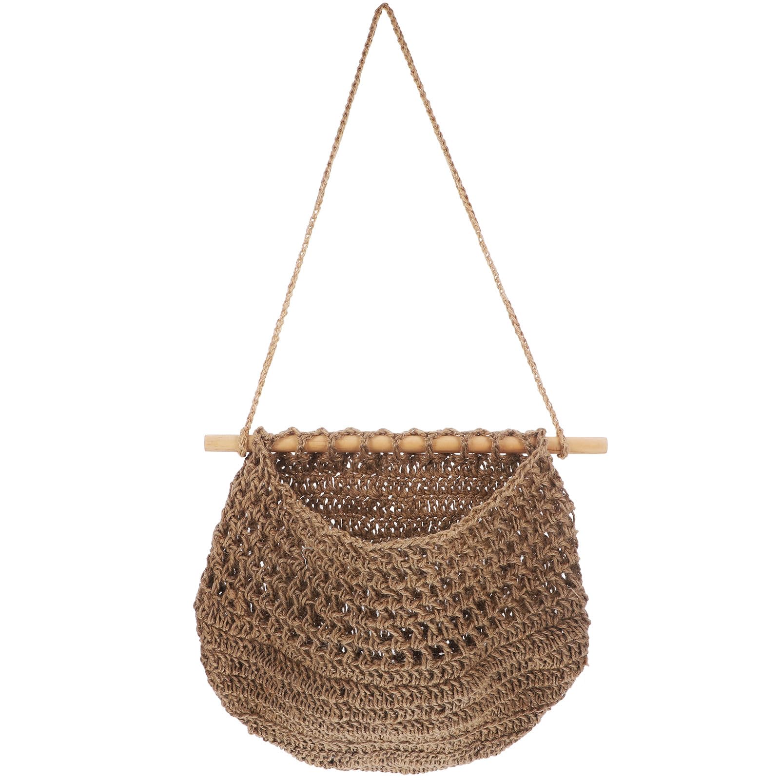 Cesta colgante de frutas y verduras LALAFINA con base estable tejida a mano para ahorrar espacio