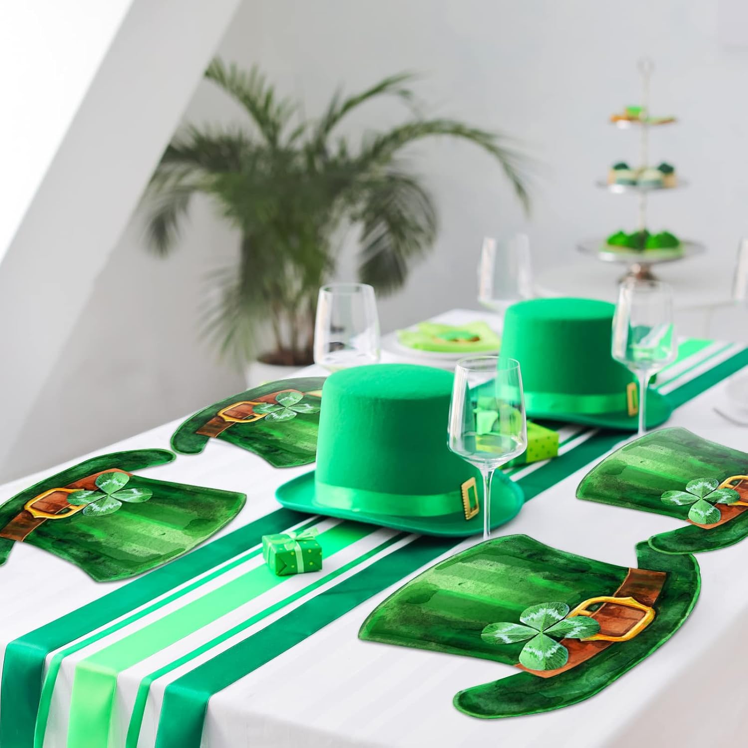 Teling 80 Pcs Paper Placemats Disposable Decorative Paper Table Mats for Kitchen Dining Table Home Party Supplies Decorations(St Patricks Day)