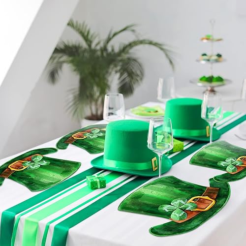 Miniatura 5 de Juego de 80 manteles individuales para el día de San Patricio con sombrero de trébol verde manteles individuales de papel desechables para el día de