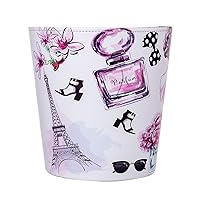 Vista 5 de 10L/2.64 Gallon PU Leather Trash Can Decorative Wastebasket Waterproof Paper Basket Garbage Bin for Home Office Bathroom Living Room