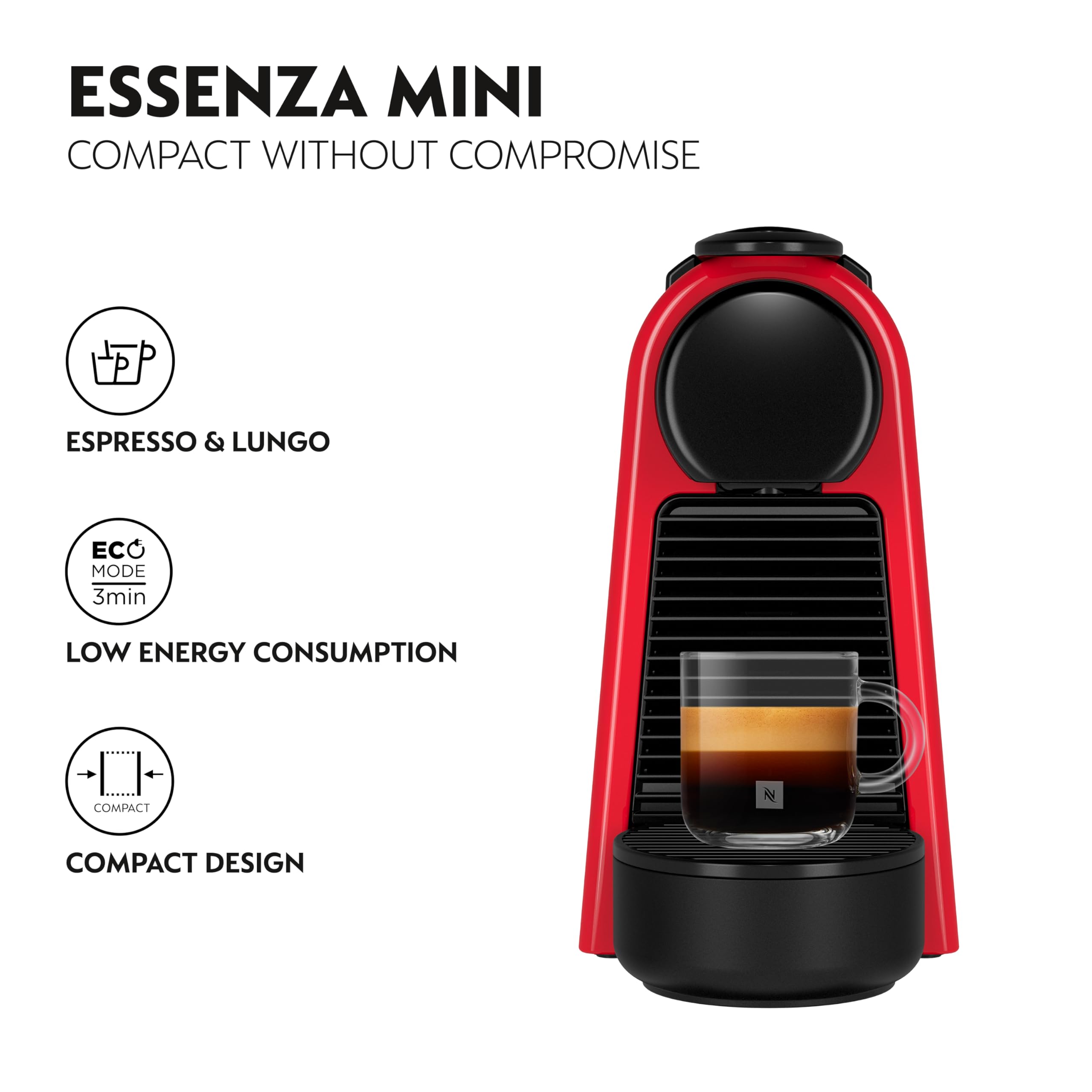 Nespresso Essenza Mini Coffee Machine, Ruby Red : Amazon.co.za