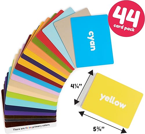 Miniatura 8 de Tarjetas de colores para niños pequeños – 44 tarjetas flash para ayudar a aprender colores y palabras – Tarjetas gruesas de aprendizaje – Incluye