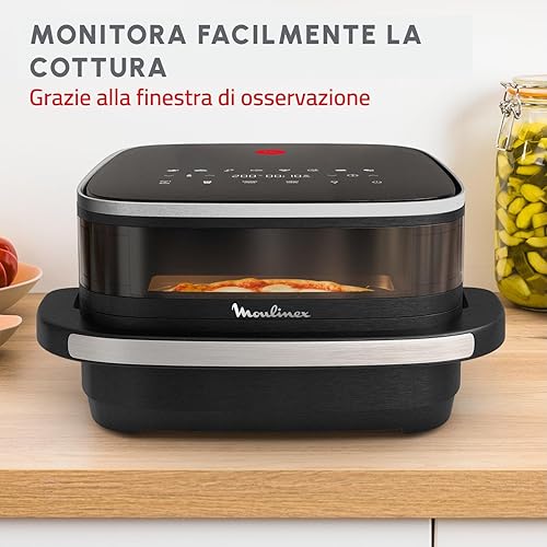 Moulinex Easy Fry XL Surface & Pizza 4L, Air fryer, Très grande surface de cuisson, Compact, Fenêtre de visualisation, Noir, AL4018F0 - 5