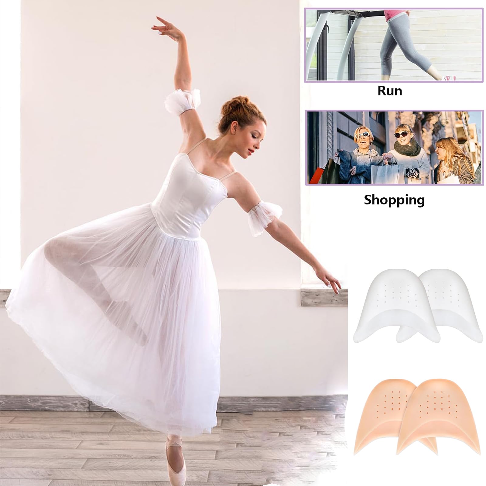 Salvapunte in Silicone Gel Salva Punte,2 Paia Salvapunte in Silicone,Piede Suggerimento Manicotto Per Proteggere Piedi,Copri Dita Salvapunta per Scarpe a Punta Ballet e Danza Classica