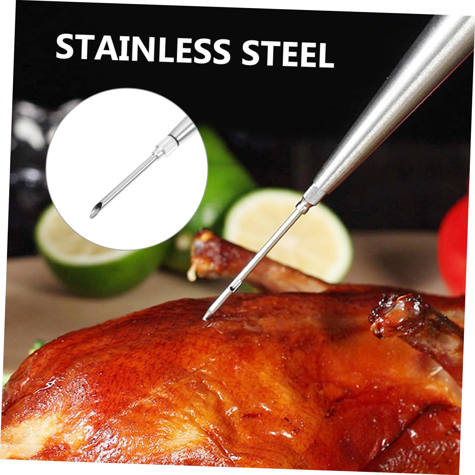 Garneck Meat Injector Pump Set Turkey Marinade Injector Kitchen Tool Dishwasher Safe Easy to Clean Comfortable Grip Ideal for Bbq Sauce Turkey Brining