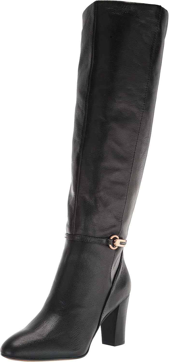 Franco Sarto Womens Palermo Knee High Boot Black Leather 5.5 M