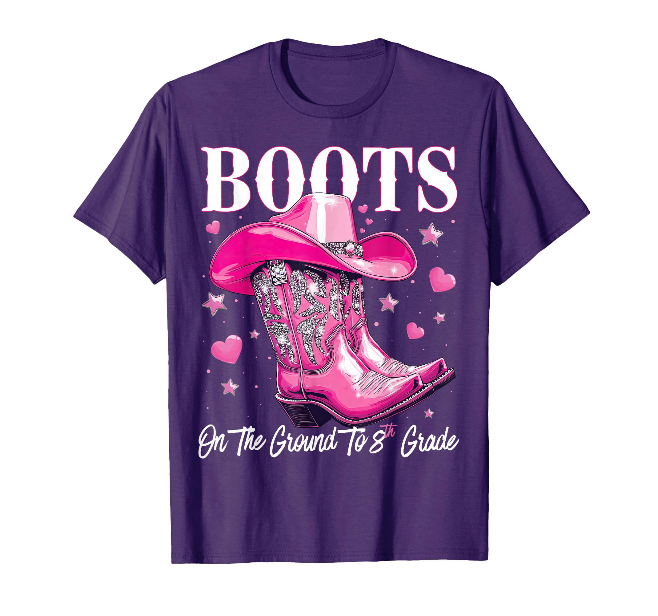 Boots On The Ground To 8th Grade 1st Day of School T-Shirt