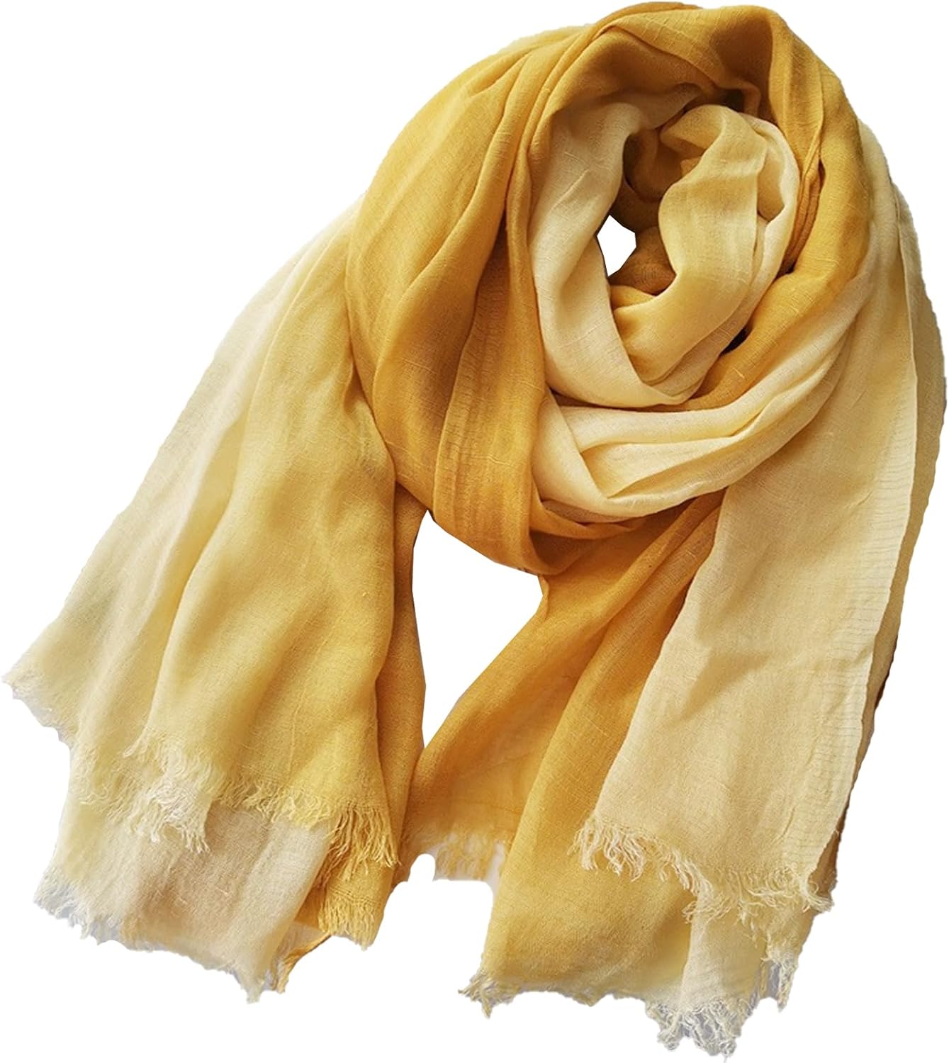 Cotton Linen Fashion Scarf,Gradient Two-tone Four Season Scarf Shawl Beach Gauze,Long Lightweight Travel scarf 75"×35"