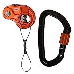 Wild Country Ropeman 1 Ascender - Lightweight Rope Clamp for Climbing, Hunting, Tree Climbing, & Rigging - Orange Bundle + Black/Tangerine Session Locking Carabiner - One Size