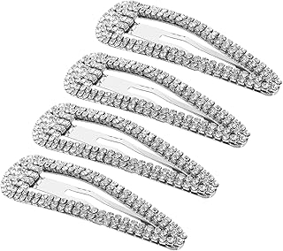 فوميز. 4 قطع من مشابك الشعر المزخرفة من حجر الراين، مشابك شعر للنساء، مشابك شعر لطيفة، مشابك شعر كاواي، مشابك شعر كبس للشعر، مشابك شعر كبس للشعر مرصعة باحجار الراين