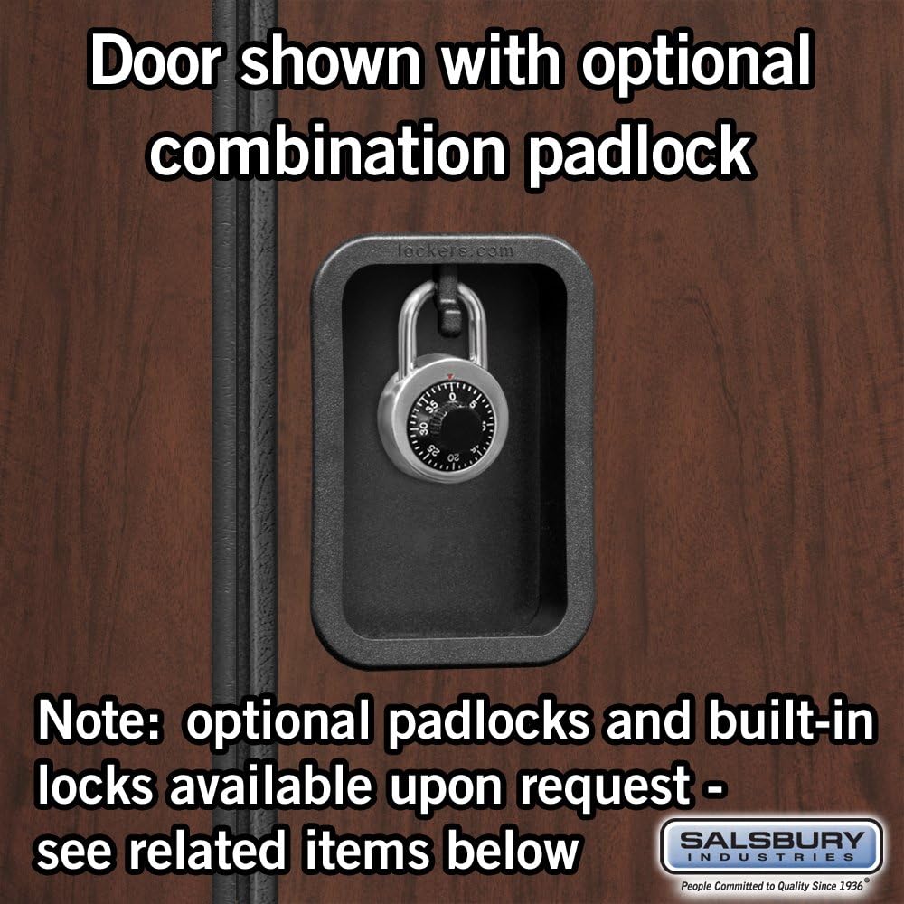 Salsbury Industries 1-Tier Designer Wood Locker with Three Wide Storage Units, 6-Feet High by 18-Inch Deep, Mahogany