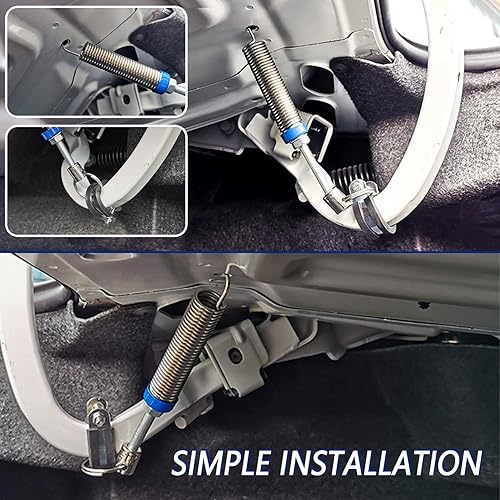 Miniatura 7 de 2 muelles de elevación para maletero con 2 abrazaderas, soporte de elevación de choque de repuesto automotriz ajustable, tapa de maletero de