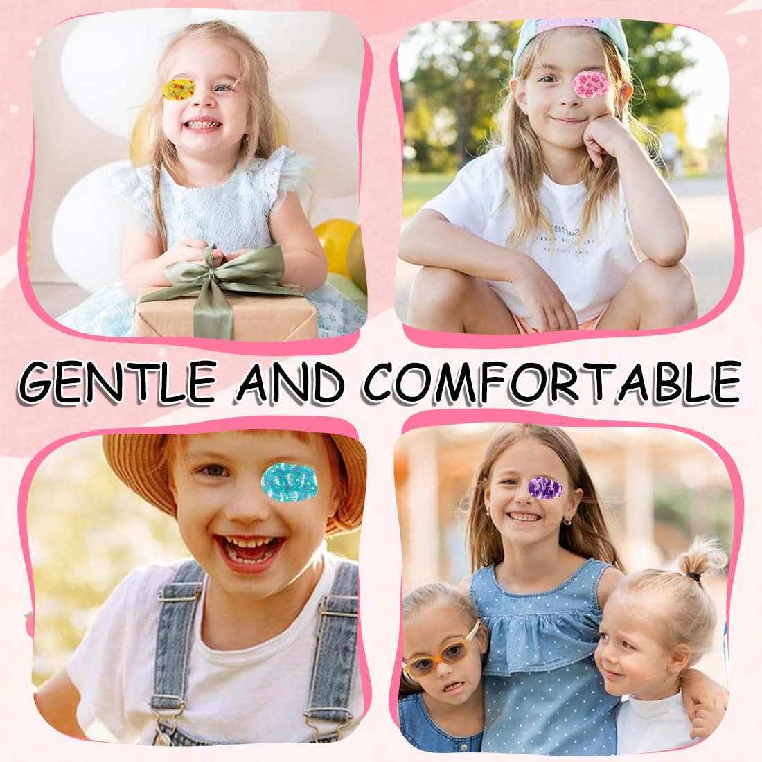 18 Pièces de Pansements Oculaires, Patchs Adhésifs Respirants pour les yeux, Patch Adhésif pour les Yeux pour Enfants Cache Oeil Adhésif en Coton Bloquant la Lumière pour Enfant