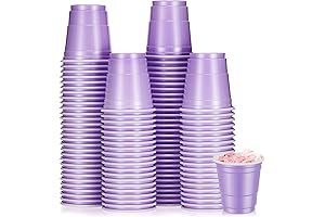 100 Pack Purple Disposable Mini Shot Cups