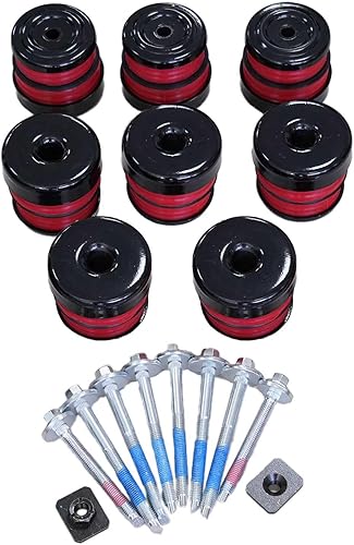 Silicone Body Mount Bushings Bolt Kit for Ford F250 F350 2008-2016 Crew Cab 2WD 4WD Durable Cab Bushings Improve Ride Comfort, Reduce Noise (Red)