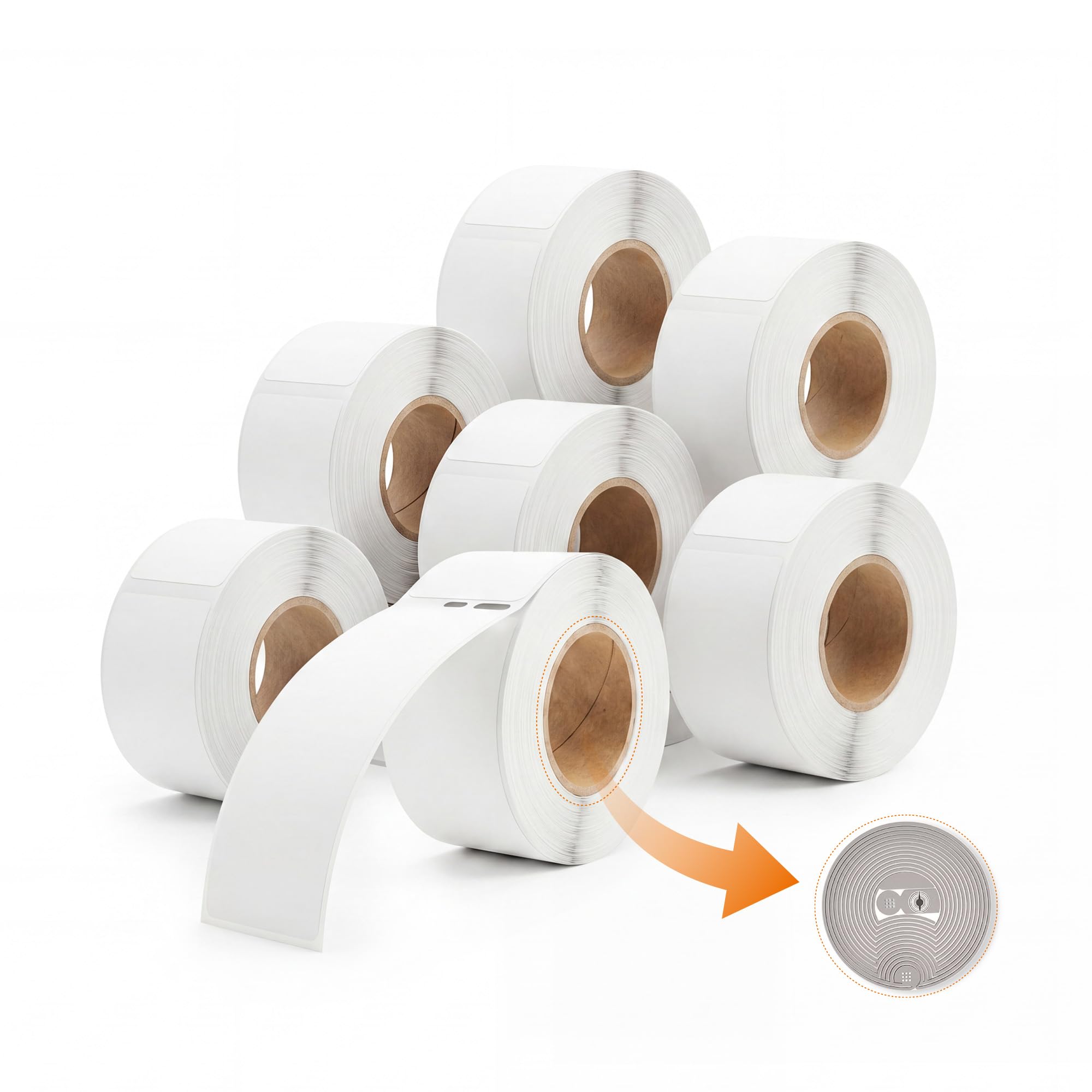 Photo 1 of Geemaker Premium 30251 RFID Labels | Compatible with DYMO LabelWriter 550/550 Turbo/5XL | 1-1/8" x 3-1/2" Direct Thermal Labels, 130 Labels/Roll, 6 Rolls (780 Labels)