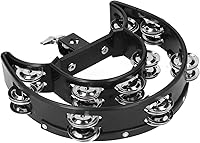 Vista 1 de Tambourine Half Moon Tambourine Cencerro, Drum Mounted Tambourine Bulk Hi Hat Tambourine Metal Jingles Musical Percussion Instrument with Mounting