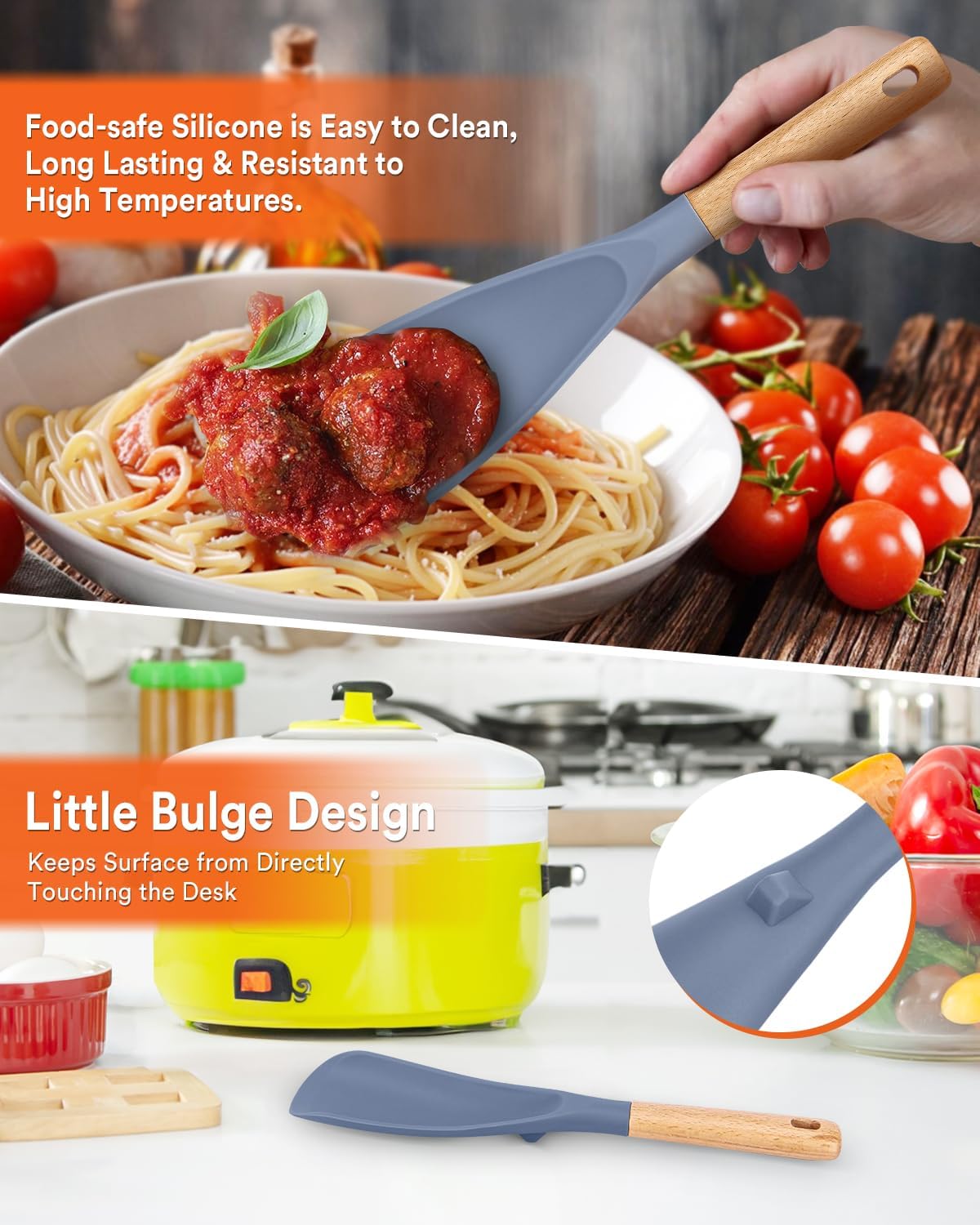 Badiano Cooking Spoon and Rice Scooper for Nonstick Cookware,Multi-function image 3