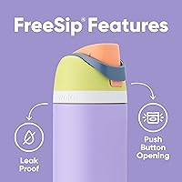 Vista 4 de Owala FreeSip - Botella de agua aislada de acero inoxidable con popote y funda de silicona, funda protectora antideslizante para botella de 24