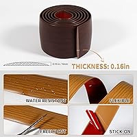 Vista 3 de Tira de transición de piso, tiras de transición de vinilo autoadhesivas de 3.3 pies, tira divisora de suelo de madera a azulejos, para unir huecos