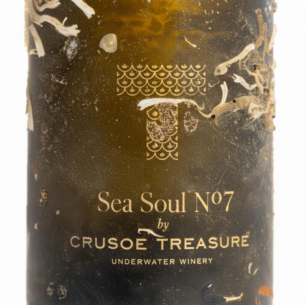 Crusoe Treasure Sea Soul Nº 7 - vino submarino - vino blanco - estuche regalo 1 botella 750ml - cata online gratuita incluida (Verde)