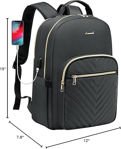 Miniatura 10 de LOVEVOOK Mochila para laptop para mujer, bolsas de trabajo de computadora de viaje de gran capacidad de 17 pulgadas, mochila de enfermería de
