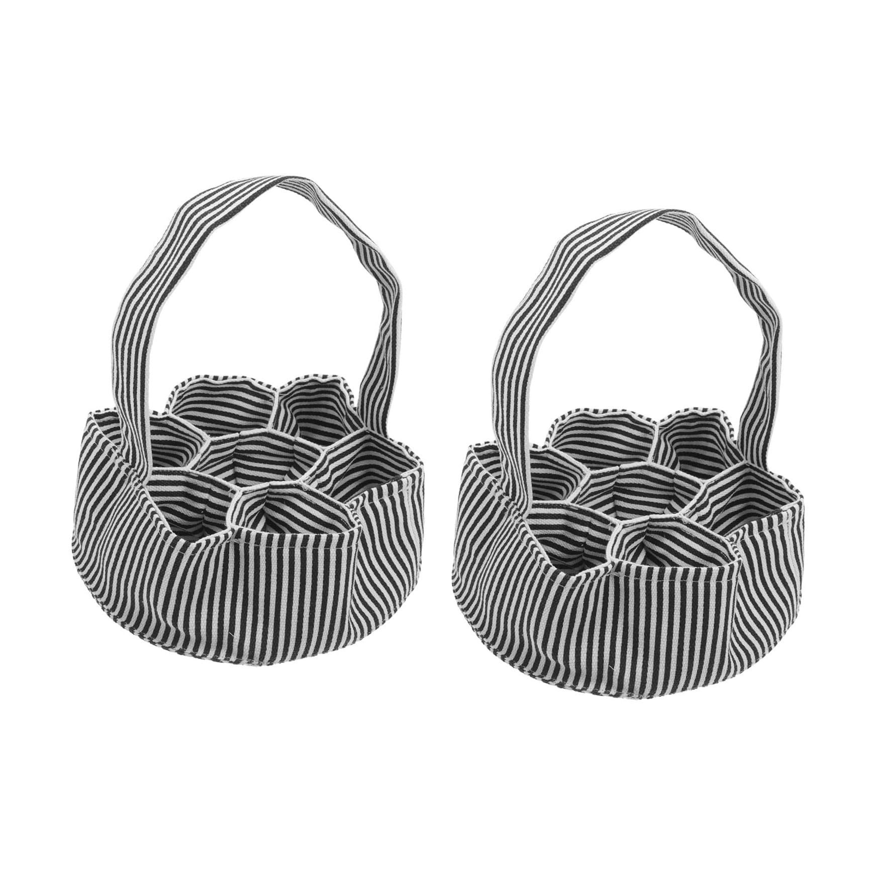 Cesta recolectora de huevos SHOWERORO con 7 compartimentos y diseño a rayas (2 uds.)