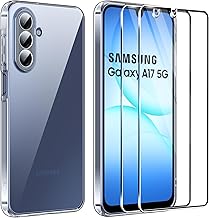 FDHYFGDY Cover per Samsumg Galaxy A17 5G Custodia +2x vetro temperato, Anti-ingiallimento e Antiurto, Ultra Sottile Morbido in TPU Custodia Protettiva per Galaxy A17 Cover