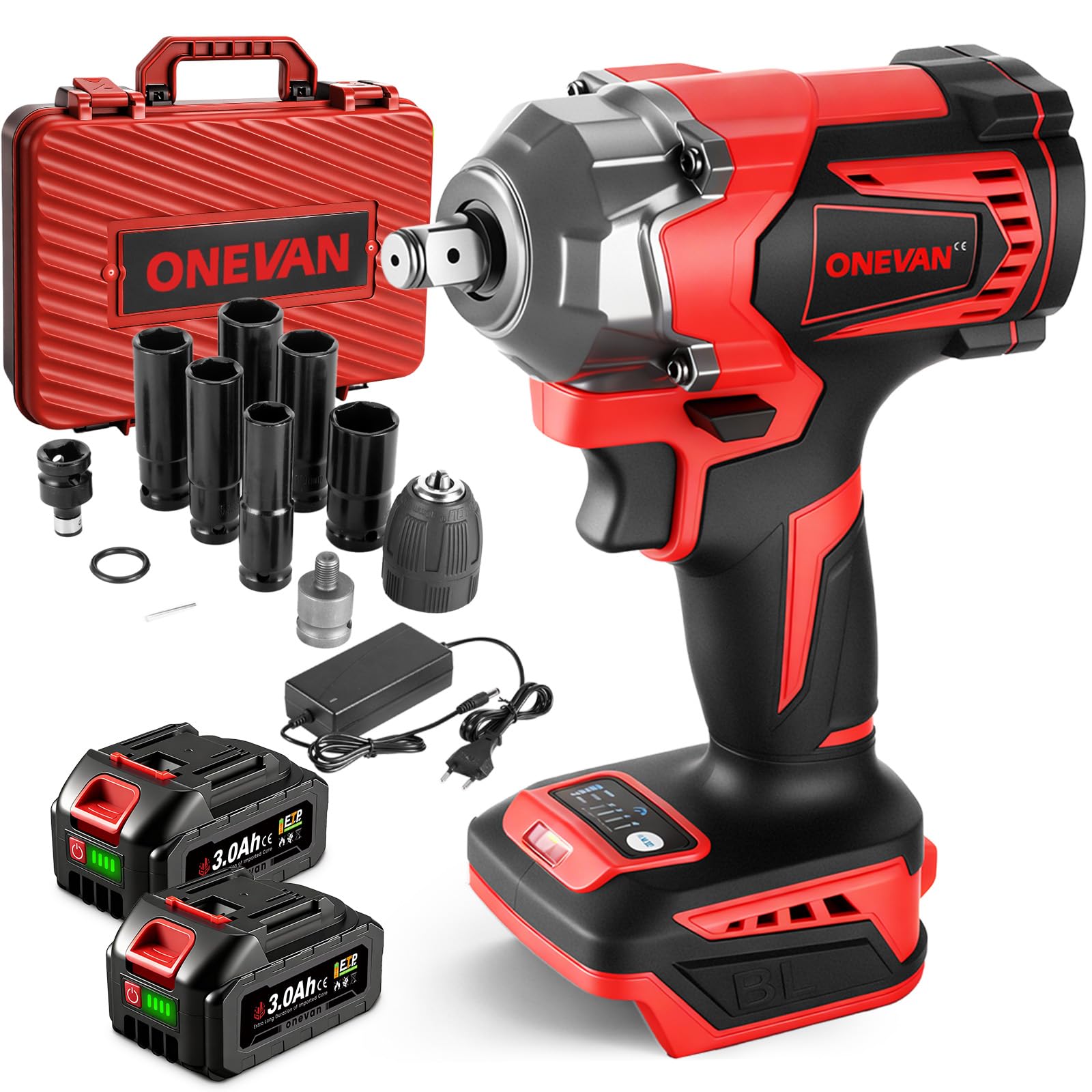 Sundpey Cordless Impact Screwdriver, 1200 Nm, 8000 mAh, 1/2 Sundpey Cordless Impact Screwdriver, 1200 Nm, 8000 mAh, 1/2