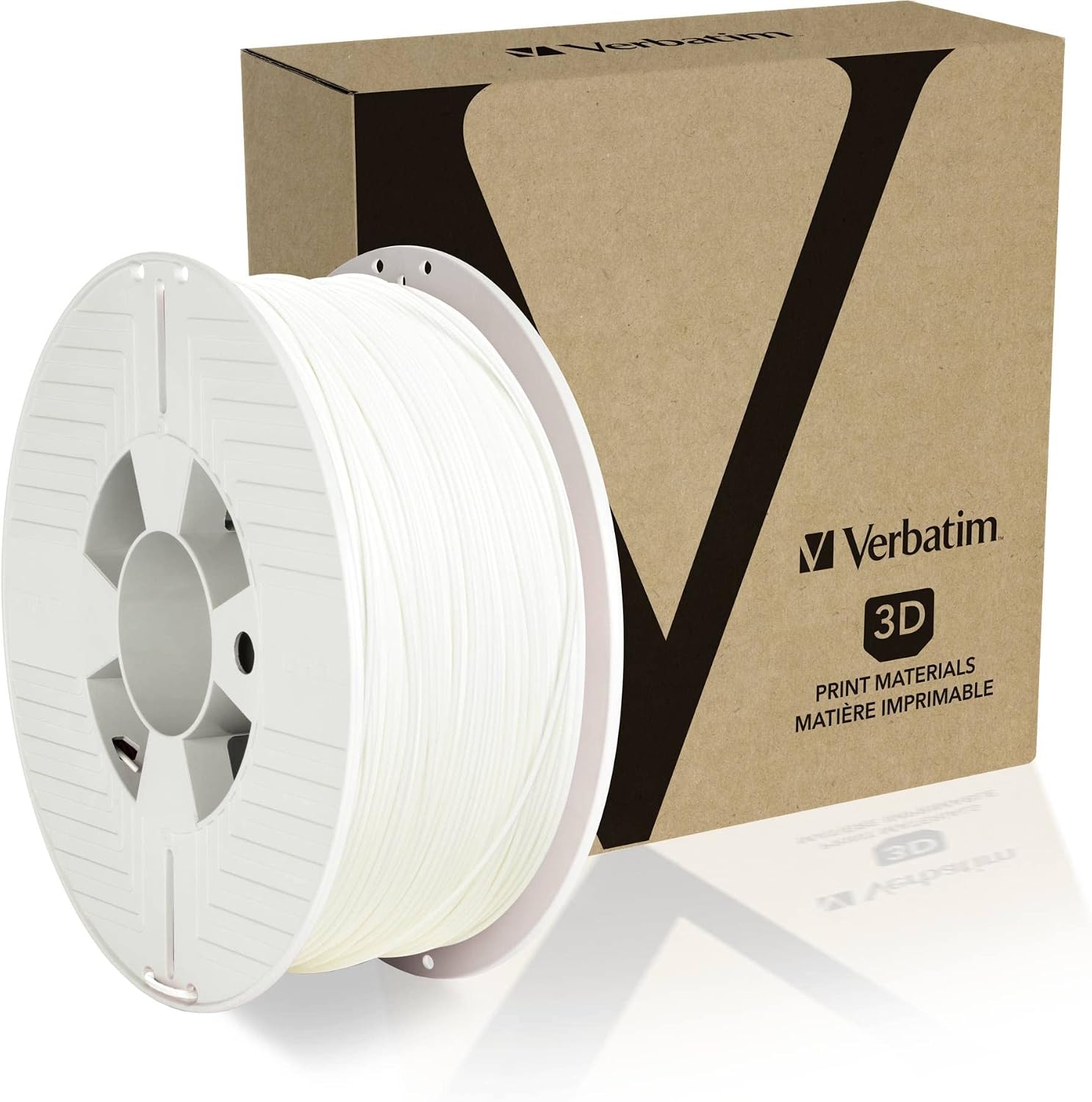 Verbatim ABS Filament 3D Printing 1.75mm 1kg High Performance Acrylonitrile Butadiene Styrene for Material Extrusion for 3D Printer and 3D Pen 3D Printer Filament ABS White