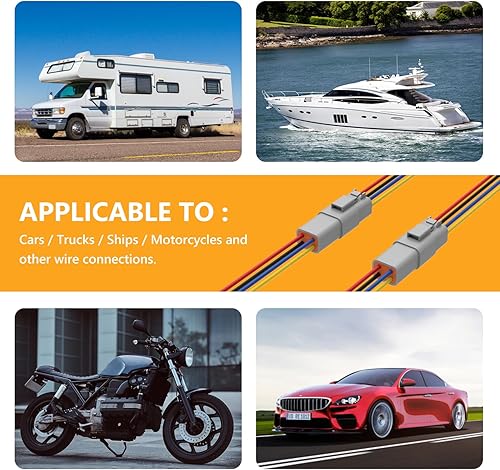 Vista 22 de Newdeli Kit de conectores Deustch de 338 piezas de 2 3 4 6 8 12 pines con herramienta de prensado Deutsch y herramienta de extracción de conector