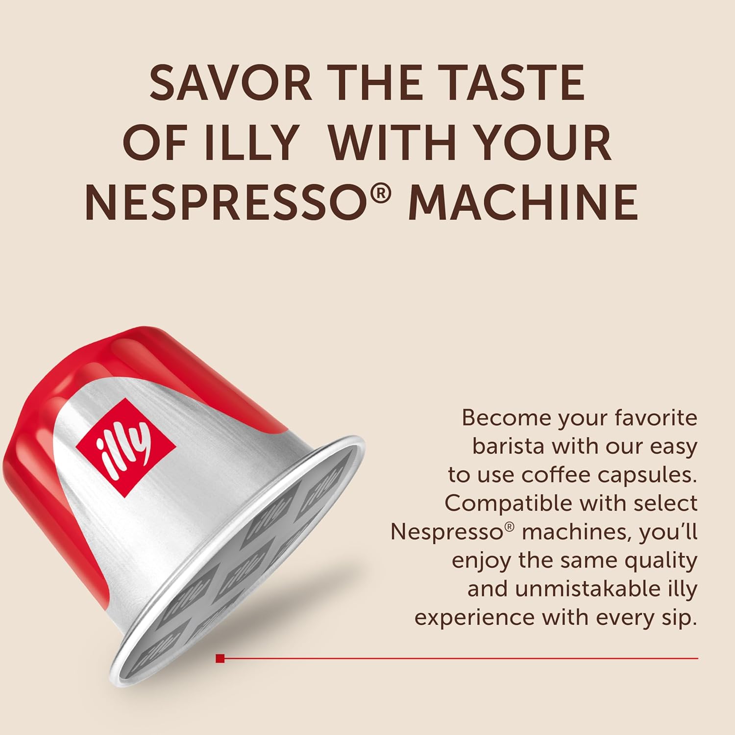 illy Espresso Compatible Capsules, Coffee Pods for Nespresso Original Line Machine, Classico Medium Roast, 100% Arabica, Premium Italian Coffee, Single Serve, 10 Count, 10 Pack