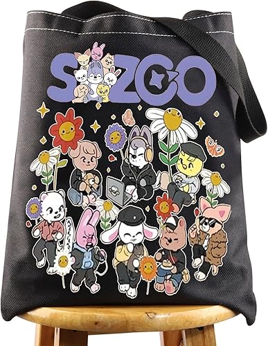 Miniatura 9 de WZMPA K-Pop SKZ Canvas Tote Bag K-Pop Group Fans Gift SKZ Group Shopping Grocery Bag