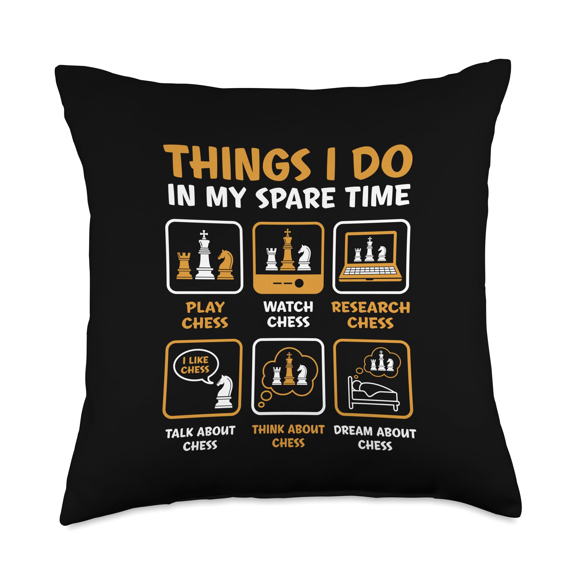 Chess Pieces Things I Do In My Spare Time Board Game Club Throw Pillow