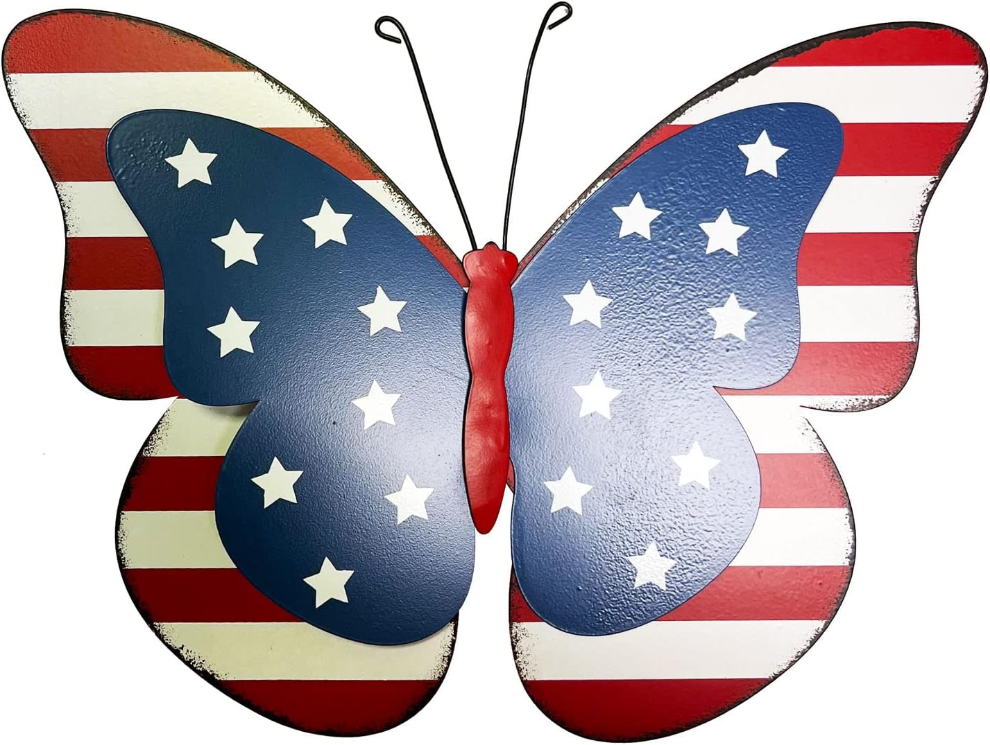 Fourth of July Hanging Patriotic Butterfly Wall Decor Indoor Outdoor American Flag Sculpture Decorations