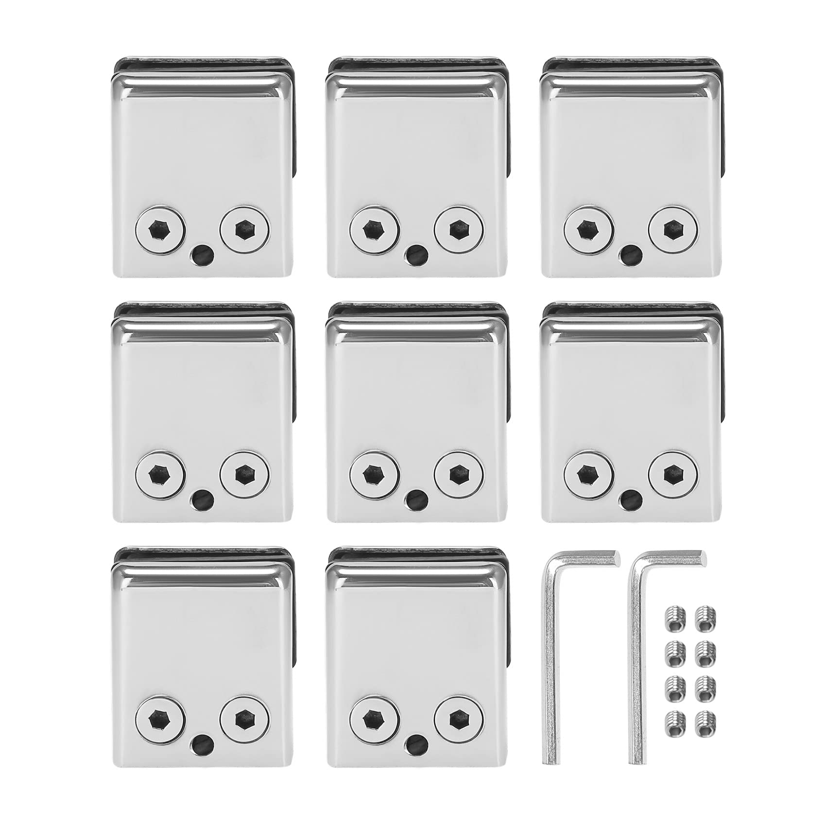 Ctrlzs Glass Clamp 8-10Mm 8Pcs Stainless Steel 304 Glass Clamps Adjustable Glass Bracket Flat Back For Balustrade Staircase