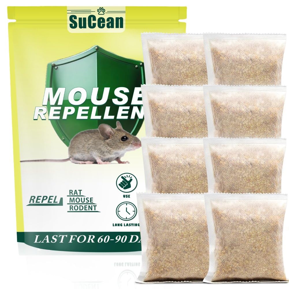 SuCean Mouse Repellent, Peppermint Oil Rat Repellent, Mouse Deterrent, Rodent Control, Rat Deterrent, for Indoor Outdoor, More effective than Ultrasonic-8P