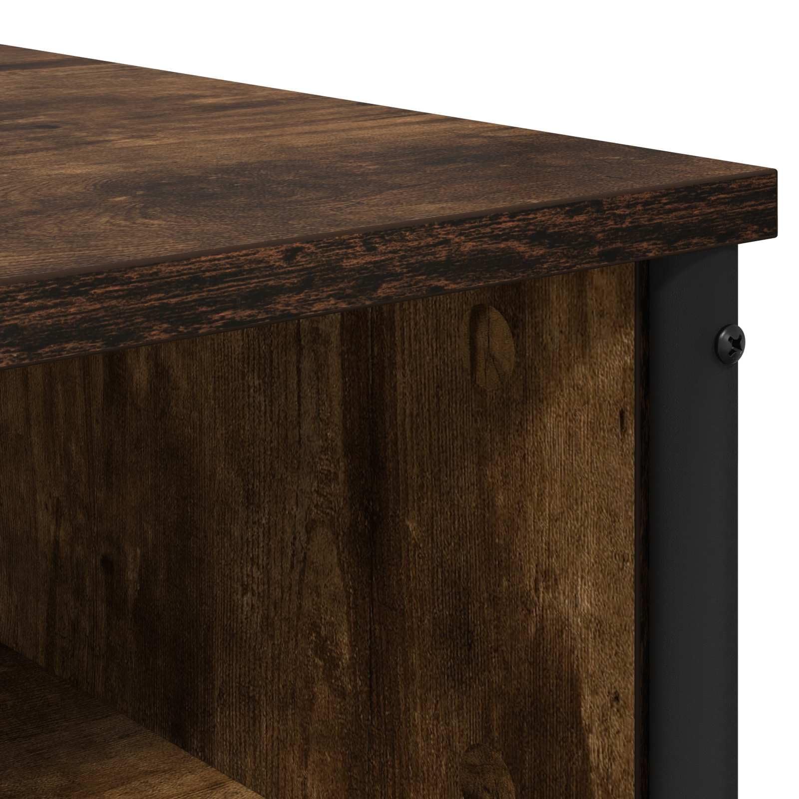 Schminktisch Geräucherte Eiche 81 x 40 x 131 cm Holzwerkstoff mit verzinktem Stahlrahmen Flachspiegel und Stauraum für Schlafzimmer Jugenzimmer Mädchen Makeup Organizer und Ablage