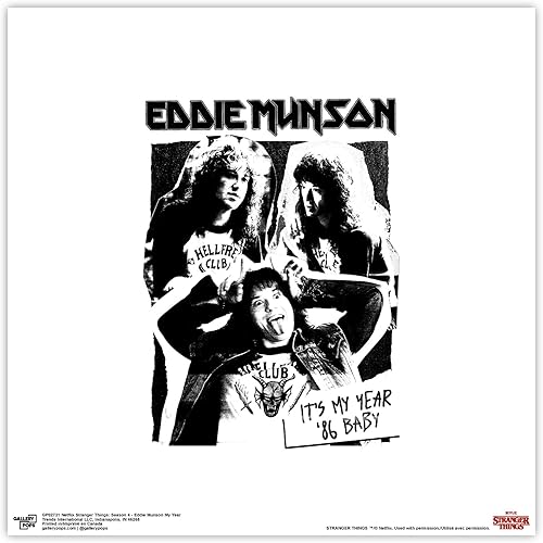 Trends International Gallery Pops Netflix Stranger Things Temporada 4 - Arte de pared Eddie Munson My Year sin marco, 12 x 12 pulgadas