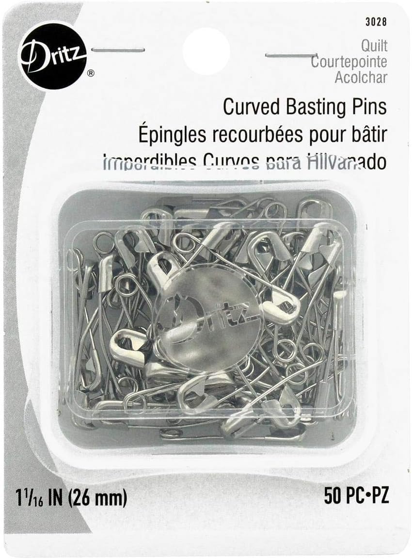 Dritz 3028 Curved Basting Safety Pins, Size 1 (50Count)