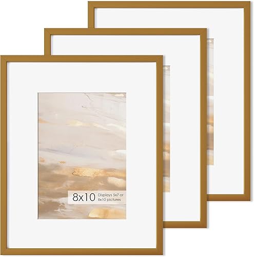 Miniatura 496 de Fun Memories Portarretratos de metal de 16 x 20 pulgadas con paspartú de 11 x 14 pulgadas, acabado de aluminio cepillado, parte delantera de vidrio