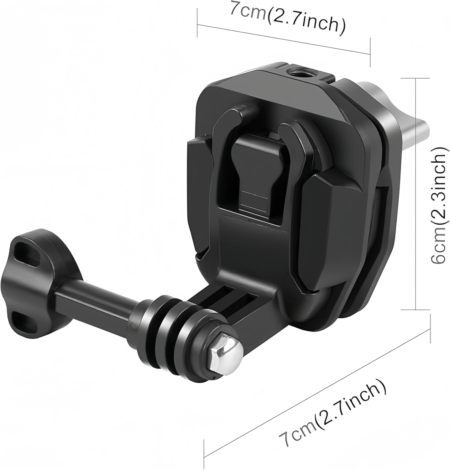Motorcycle Windshield Clip Mount, 180° Adjustable Quick Release Camera Holder Compatible with GoPro Hero 13/12/11/10/9/8, DJI Osmo Action 5/4/3, Insta360 X5/X4/X3/X2 & More Action Cameras