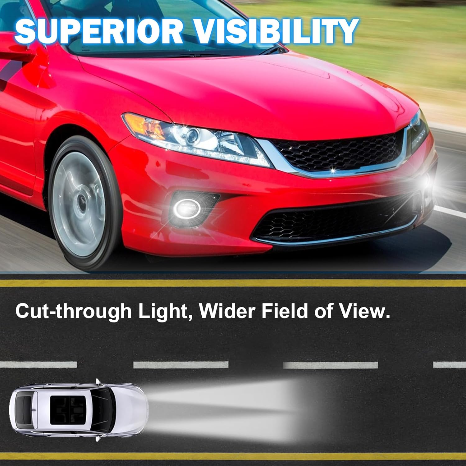 LED Fog Lights Assembly Compatible With 2013 2014 2015 Honda Accord Coupe Front Bumper Driving Fog Lamp Kits Fog Light Driver & Passenger Side